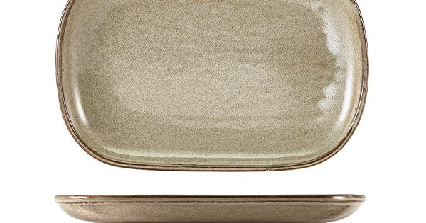 Terra Porcelain Grey Rectangular Plate 24 x 16.5cm