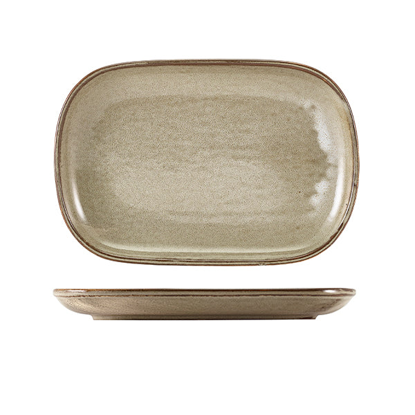 Terra Porcelain Grey Rectangular Plate 24 x 16.5cm