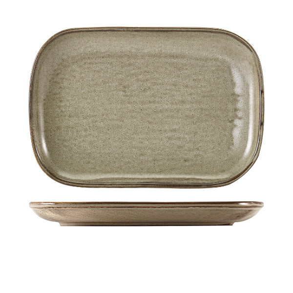 Terra Porcelain Grey Rectangular Plate 29 x 19.5cm