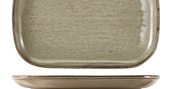 Terra Porcelain Grey Rectangular Plate 34.5 x 23.5cm
