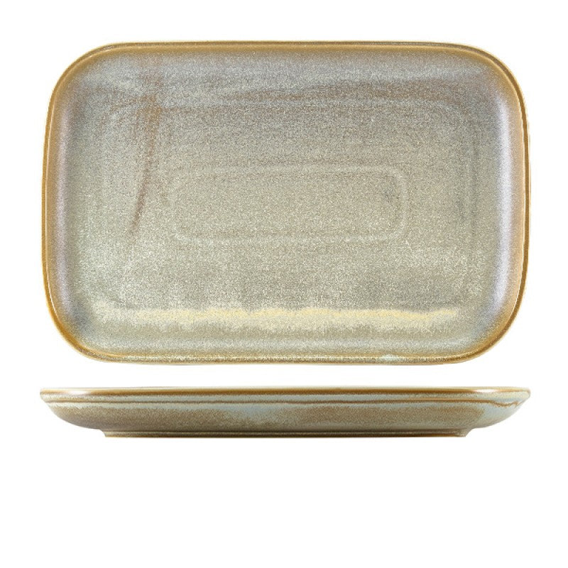 Terra Porcelain Matt Grey Rectangular Plate 34.5 x 23.5cm