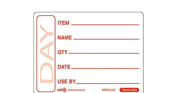 50 X 65mm Removable Red Use By Label (500)
