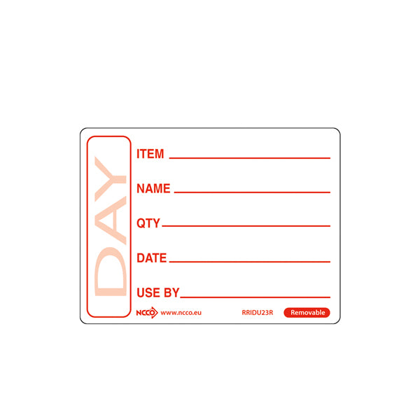 50 X 65mm Removable Red Use By Label (500)