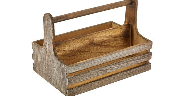 Medium Rustic Wooden Table Caddy