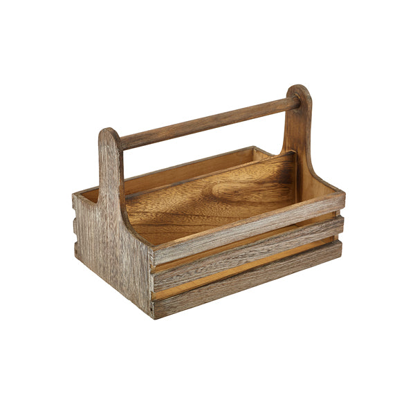 Medium Rustic Wooden Table Caddy