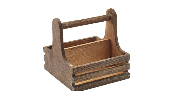 Small Rustic Wooden Table Caddy