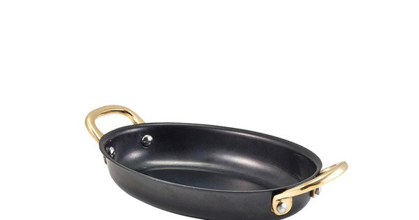 GenWare Black Vintage Steel Oval Dish 16.5 x 12.5cm