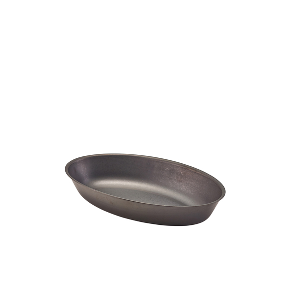 GenWare Black Vintage Steel Oval Dish 17.5 x 11cm