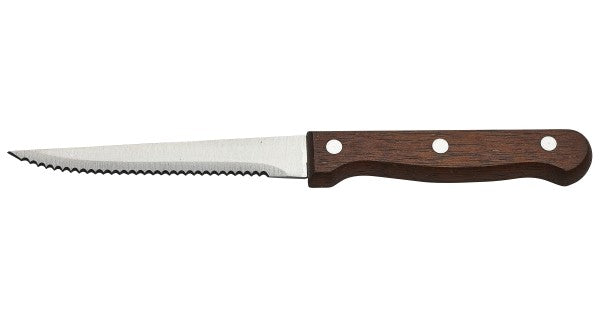 Steak Knife Dark Wood Handle Full Tang (Dozen)