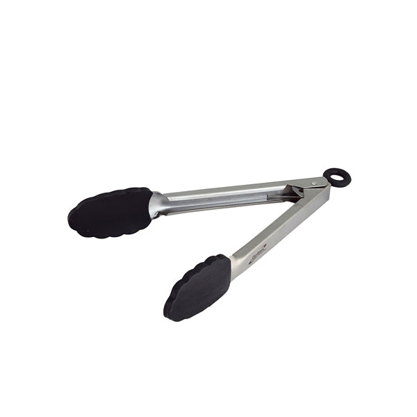St/St Locking Tongs with Silicone Tip 23cm/ 9"