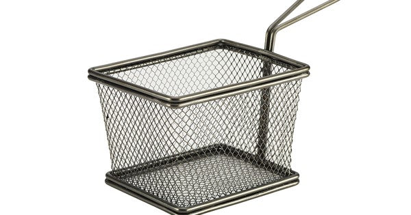 Black Serving Fry Basket Rectangular 12.5 x 10 x 8.5cm