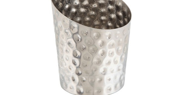 Hammered Stainless Steel Angled Cone 9.5 x 11.6cm (Dia x H)