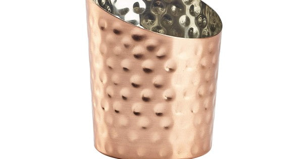 Hammered Copper Plated Angled Cone 9.5 x 11.6cm (Dia x H)