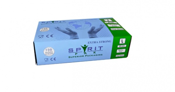 Spirit PF blue vinyl gloves XL (10x100)
