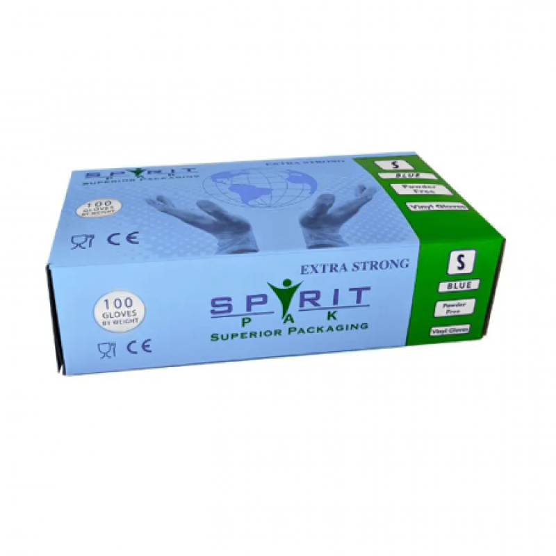 Spirit PF blue vinyl gloves SML (10x100)