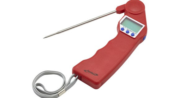 Genware Red Folding Probe Pocket Thermometer