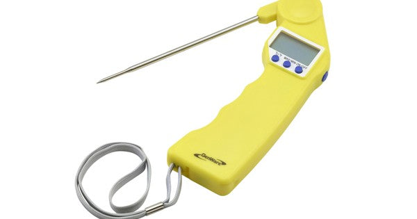 Genware Yellow Folding Probe Pocket Thermometer