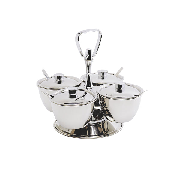 GenWare Stainless Steel Revolving Relish Server 4-Way