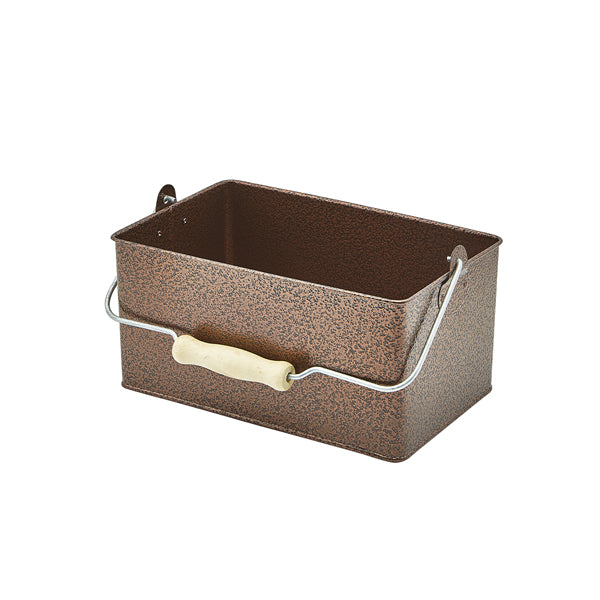 Rectangular Table Caddy 24.5 x 15.5 x 12.5cm Antique Copper