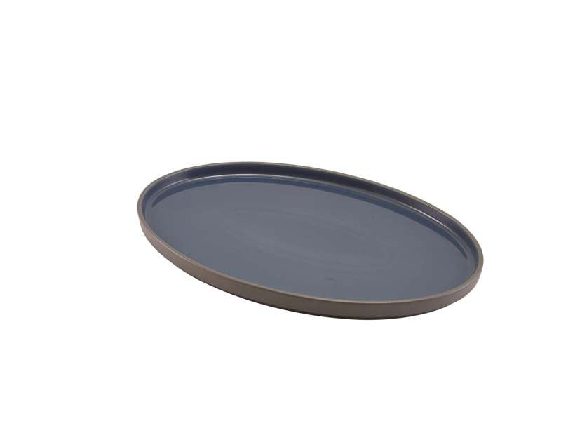 Kava Porcelain Blue Oval Plate 28cm