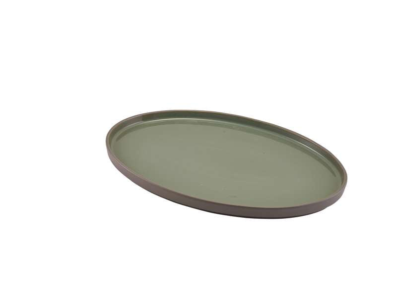 Kava Porcelain Green Oval Plate 28cm