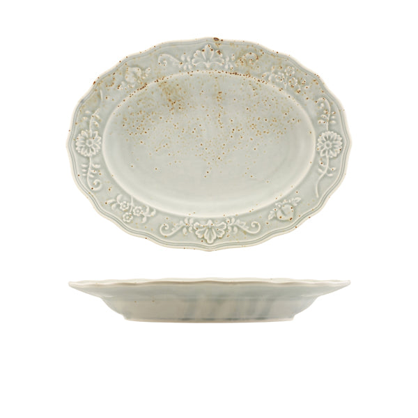 Reverie Porcelain Iris Oval Plate 32cm