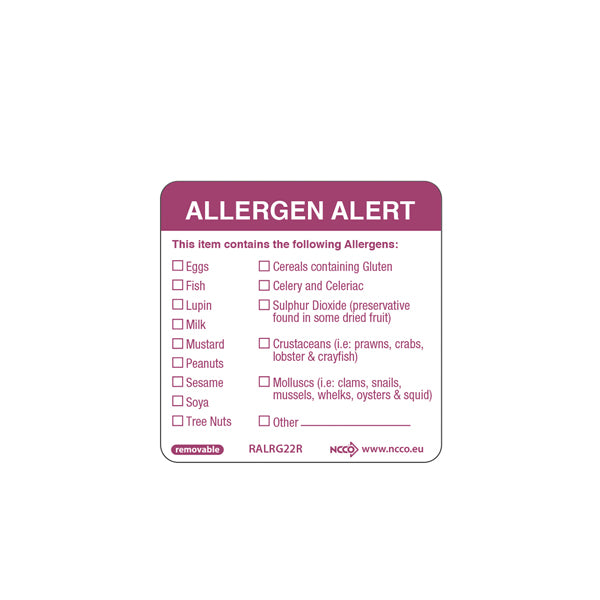 50X50mm Removable Allergen Label (500)