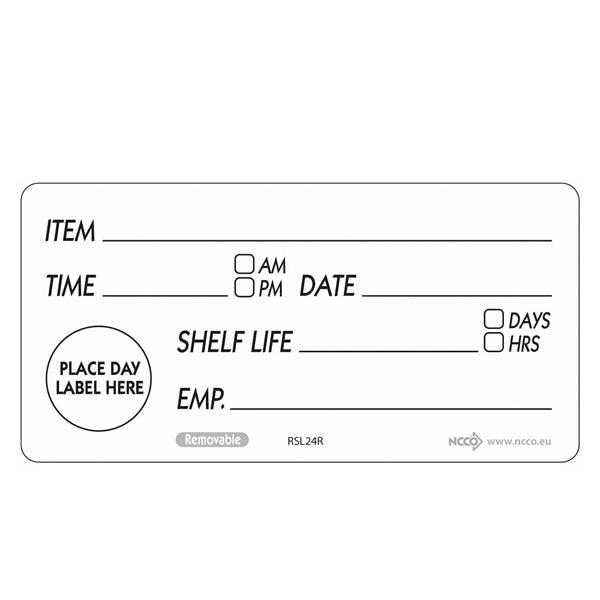 50 X 100mm Removable Shelf Life Label (500)