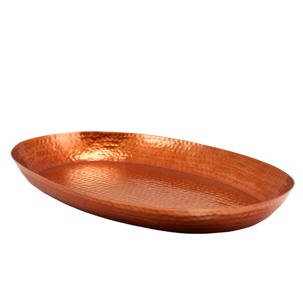 Copper Hammered Aluminium Oval Platter 56 x 39cm