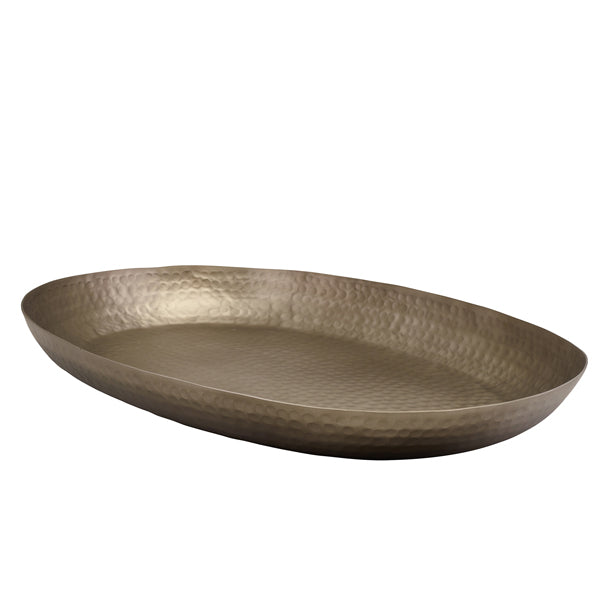 Vintage Hammered Aluminium Oval Platter 56 x 39cm