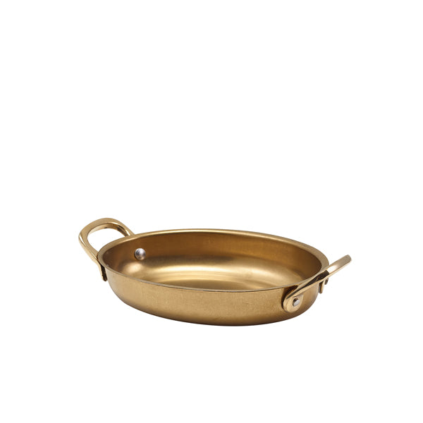 GenWare Gold Vintage Steel Oval Dish 16.5 x 12.5cm