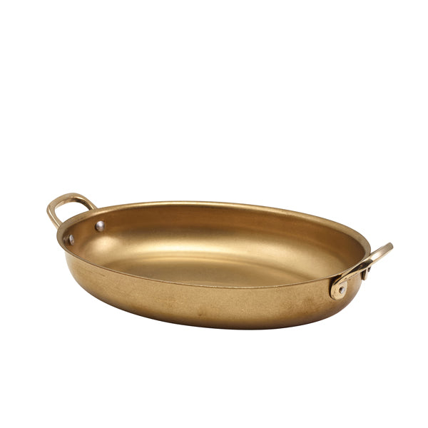 GenWare Gold Vintage Steel Oval Dish 24.5 x 17.5cm
