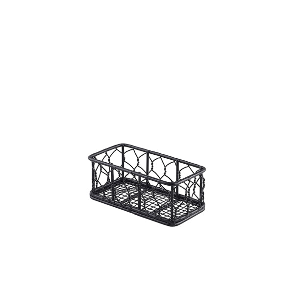 Genware Rectangular Black Wire Basket 14 x 7 x 5.5cm