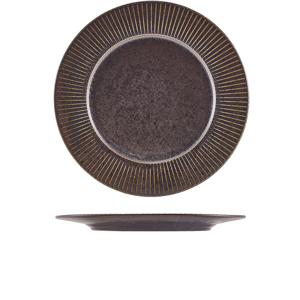 Terra Porcelain Black Fluted Winged Plate 29cm