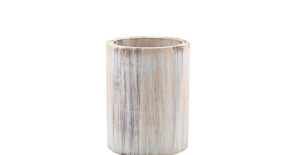 GenWare White Wash Acacia Wood Cutlery Cylinder