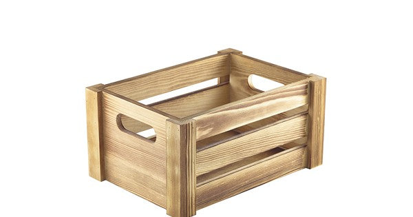 Genware Rustic Wooden Crate 22.8x16.5x11cm