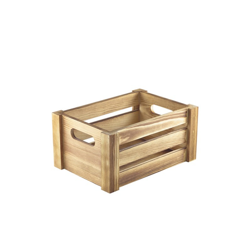 Genware Rustic Wooden Crate 22.8x16.5x11cm