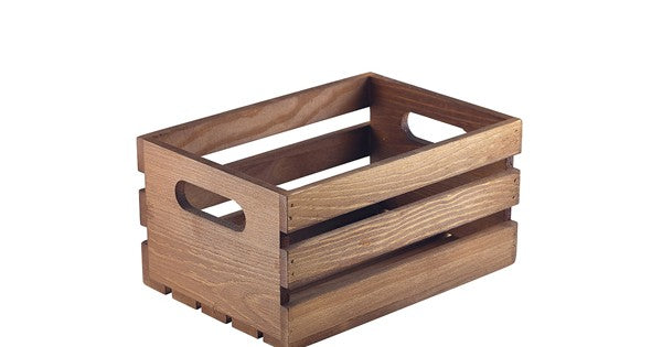 Genware Dark Rustic Wooden Crate 21.5x15x10.8cm