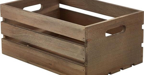 Genware Rustic Wooden Crate 34 x 23 x 15cm