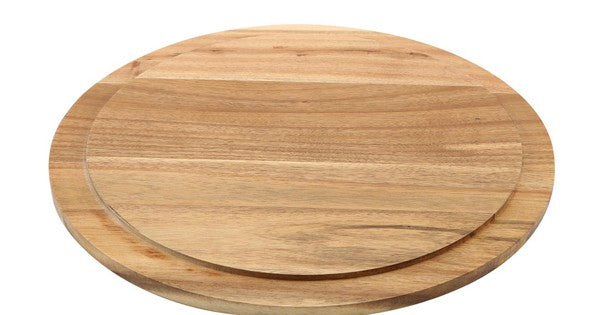 Genware Round Wood Serving/ Cake Board 33cm