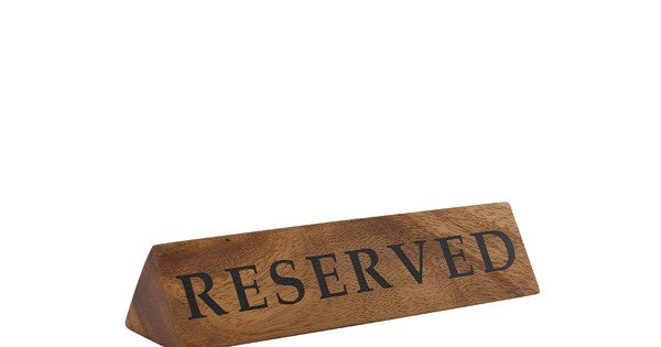 GenWare Acacia Wood Reserved Sign