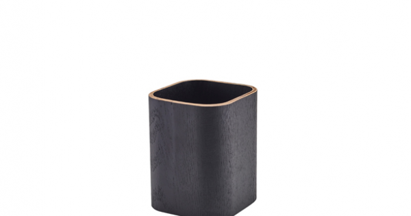 GenWare Black Wood Veneer Cutlery Holder