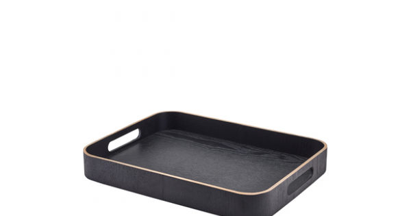 GenWare Black Wood Veneer Butlers Tray 35.5 x 28cm