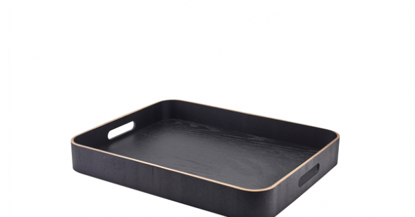GenWare Black Wood Veneer Butlers Tray 45.5 x 36cm