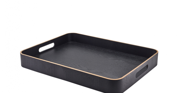 GenWare Black Wood Veneer Butlers Tray 50 x 38cm