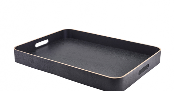 GenWare Black Wood Veneer Butlers Tray 55 x 40cm