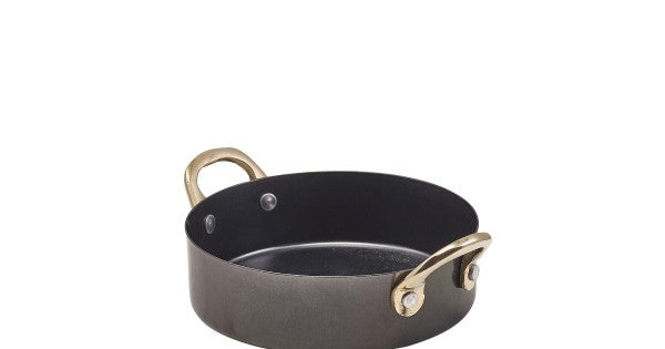 GenWare Black Vintage Steel Mini Casserole Dish 12.25 x 3.5c