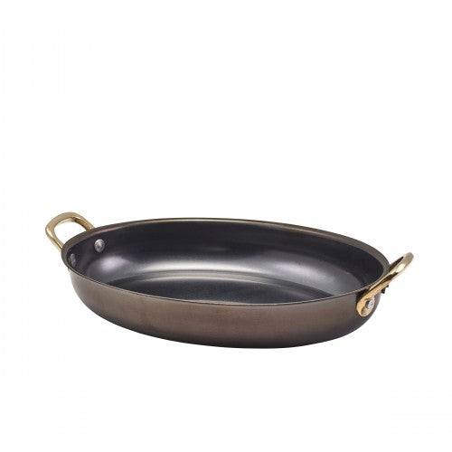 GenWare Black Vintage Steel Oval Dish 24.5 x 17.5cm
