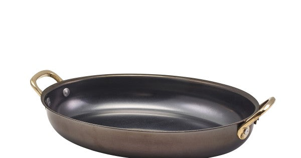 GenWare Black Vintage Steel Oval Dish 24.5 x 17.5cm