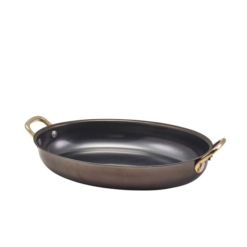 GenWare Black Vintage Steel Oval Dish 24.5 x 17.5cm